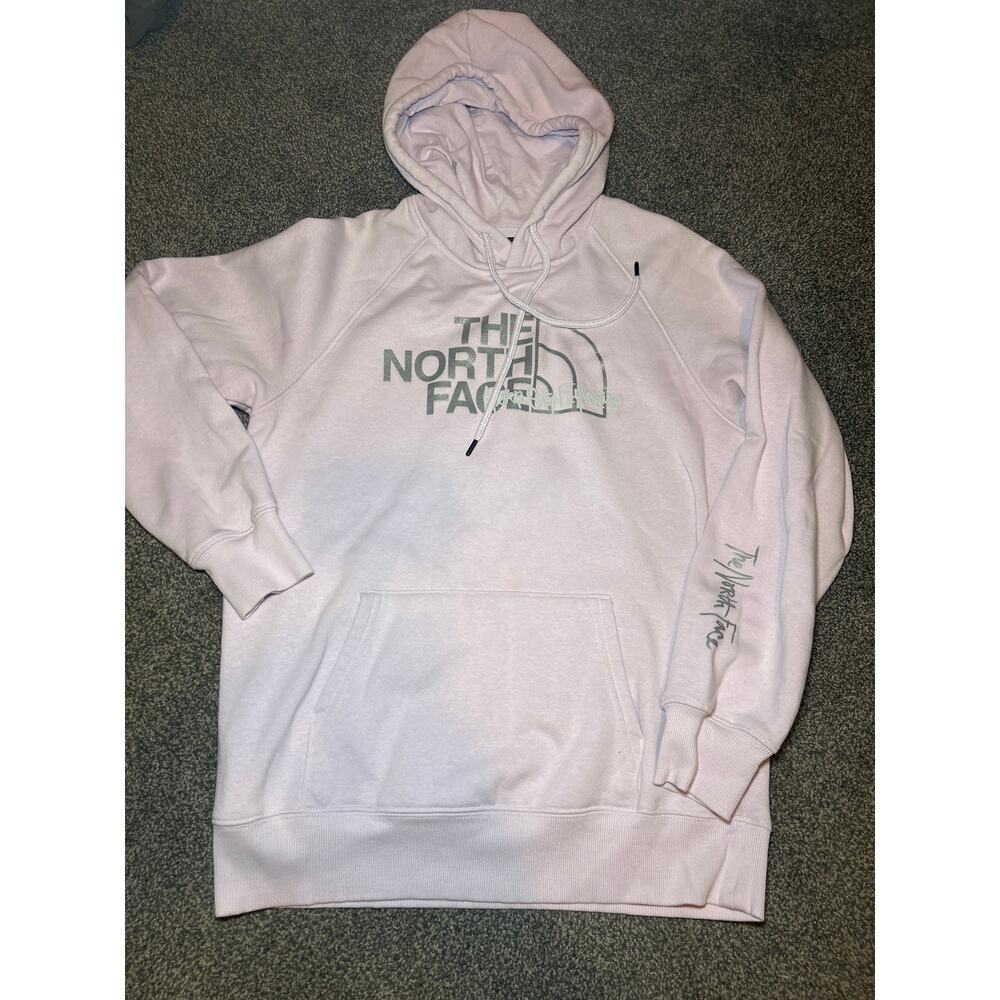 The North Face Sweatshirt Womens M White Hoodie Hiking Outdoors Fleece lilac